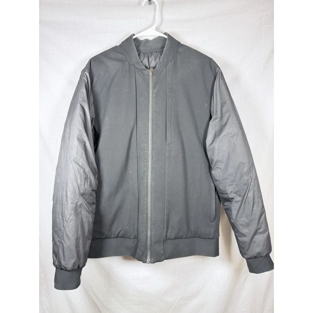 Lululemon About Face Bomber Jacket Men Reversible Down Puffer Black XL Palm deco